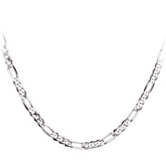 Men’s 22" Sterling Silver Figaro Link Chain Necklace