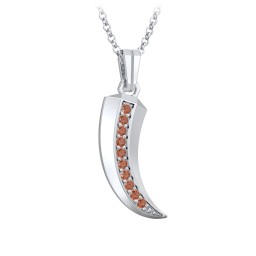 Men's Engravable Claw Necklace with Gemstones in 925 Sterling Silver with Garnet