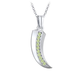Men's Engravable Claw Necklace with Gemstones in 925 Sterling Silver with Peridot