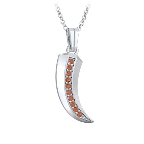 Men's Engravable Claw Necklace with Gemstones – Sterling Silver with Garnet