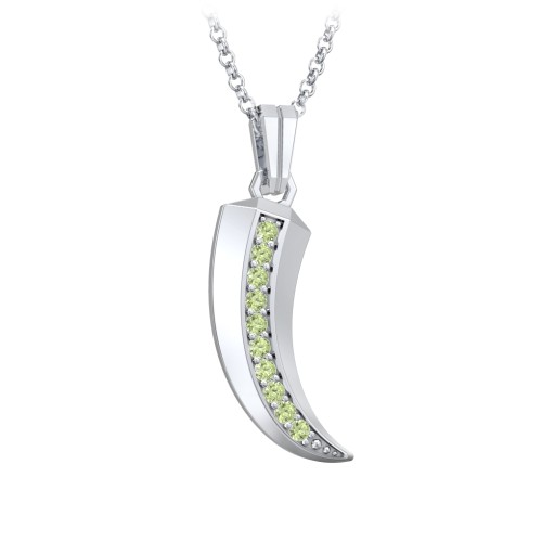 Men's Engravable Claw Necklace with Gemstones – Sterling Silver with Peridot