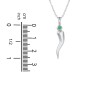 Men's Italian Horn Necklace with 2 Birthstones