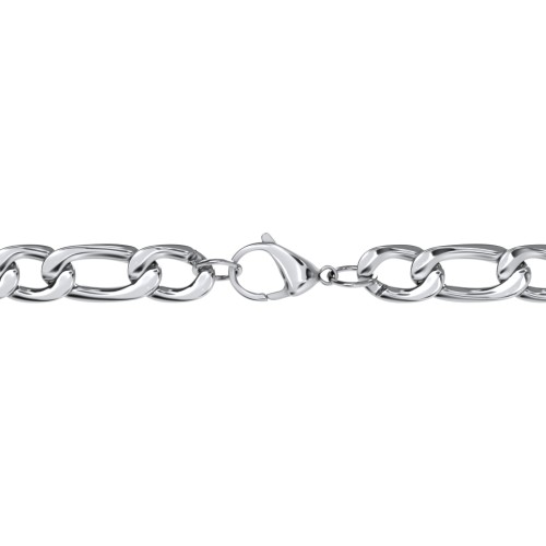Men's 22" Figaro Chain Necklace in Stainless Steel - 10mm