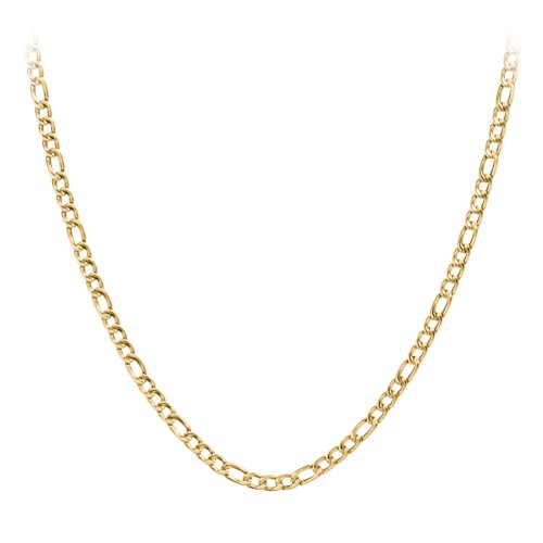 Men's 22" Figaro Chain Necklace in Yellow Stainless Steel - 5mm