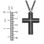 Engravable Black Steel Cross with Stainless Steel Detailing