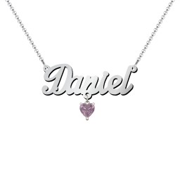 Personalized Name Necklace in 925 Sterling Silver with Alexandrite