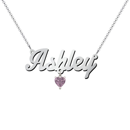 Personalized Name Necklace – Sterling Silver with Alexandrite