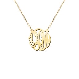 Monogram Name Pendant in 18K Gold Plated Silver