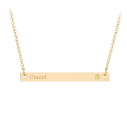 Birthstone Name Bar Pendant in 10K Solid Yellow Gold with Citrine