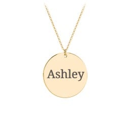 Charmed Name Disc Pendant in 18K Gold Plated Silver