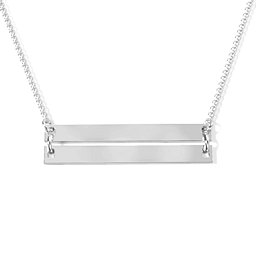 Raising The Bar Engravable Double Bar Necklace