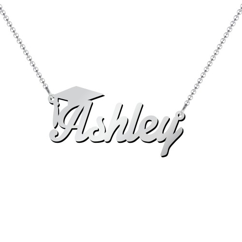 Graduation Name Necklace – Sterling Silver