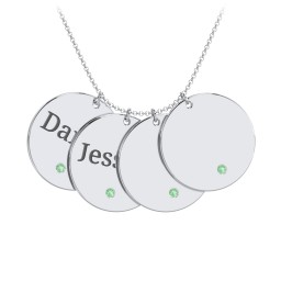 Engravable 4 Disc Pendant with Birthstone