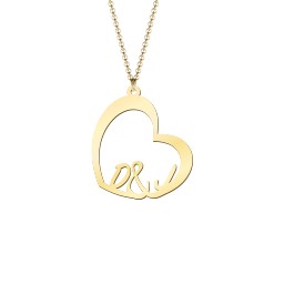 You'll Be In My Heart Pendant in 18K Gold Plated Silver with Opal