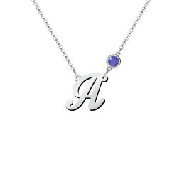 Initial Letter Necklace in 925 Sterling Silver