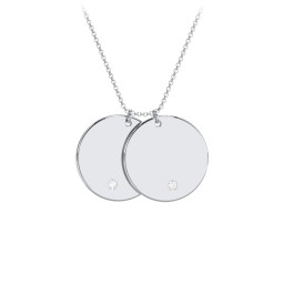 Birthstone Initial 2 Disc Pendant