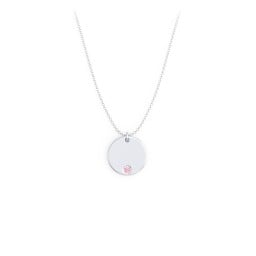 Engravable Disc Sorority Pendant with Birthstone