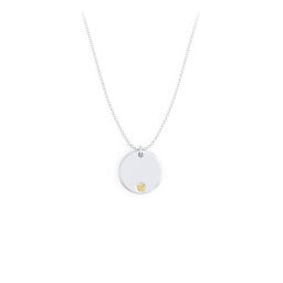 Engravable Disc Sorority Pendant with Birthstone