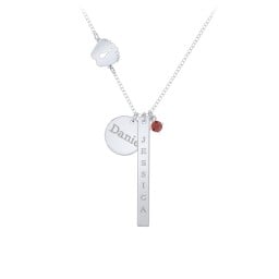 Milestone Necklace with Baby Feet Charm