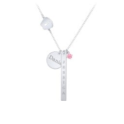 Milestone Necklace with Baby Feet Charm