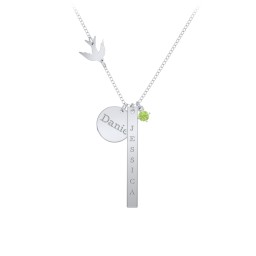 Milestone Necklace with Bird Charm