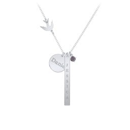 Milestone Necklace with Bird Charm