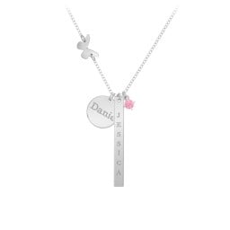 Milestone Necklace with Butterfly Charm