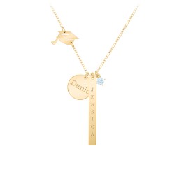 Milestone Necklace with Graduation Hat Charm
