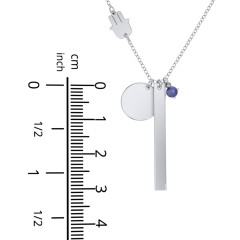 Milestone Necklace with Hamsa Charm
