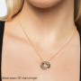 Engraved 3 Interlocking Russian Rings Necklace