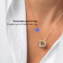 Engraved 3 Interlocking Russian Rings Necklace