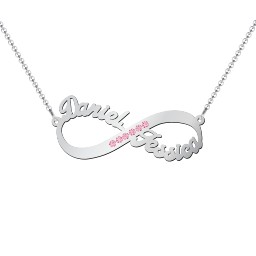 Infinity Name Necklace with Accents in 925 Sterling Silver