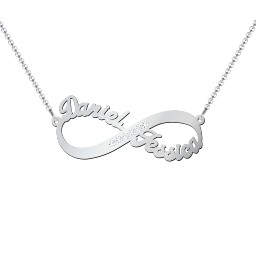 Infinity Name Necklace with Accents in 925 Sterling Silver