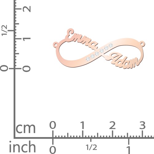 Infinity Name Necklace with Accents – 10K Rose Gold with White Premium Zirconia