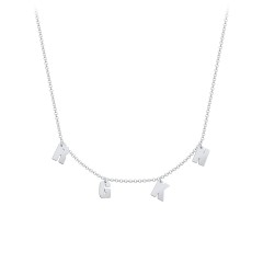 Initial Necklace with 4 Letters - Modern – 18K Gold Plated Silver