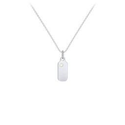 Duchess Dog Tag Initial Necklace with Birthstone