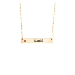 Engravable Birthstone Bar Necklace