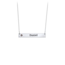Engravable Birthstone Bar Necklace