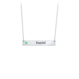 Engravable Birthstone Bar Necklace