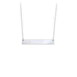 2 Engravable Birthstone Bar Necklace