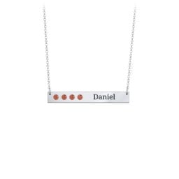4 Engravable Birthstone Bar Necklace