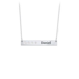 4 Engravable Birthstone Bar Necklace