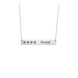 4 Engravable Birthstone Bar Necklace