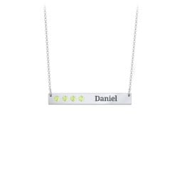 4 Engravable Birthstone Bar Necklace