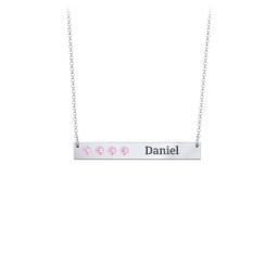 4 Engravable Birthstone Bar Necklace