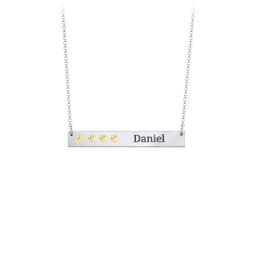 4 Engravable Birthstone Bar Necklace