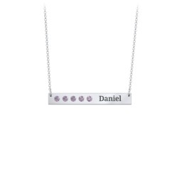 5 Engravable Birthstone Bar Necklace