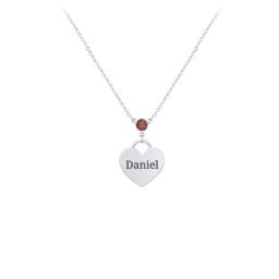 Engravable Heart Necklace with Birthstone