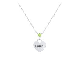 Engravable Heart Necklace with Birthstone