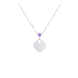 Engravable Heart Necklace with Birthstone